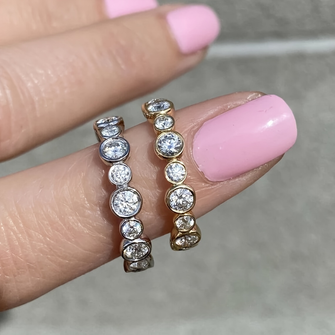Elegant Circle Zirconia Eternity Ring for Women